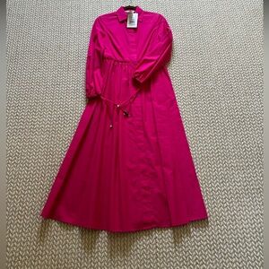 Max Mara Cotton Poplin Shirt Dress in Fuschia *NEW WITH TAGS* Size 4